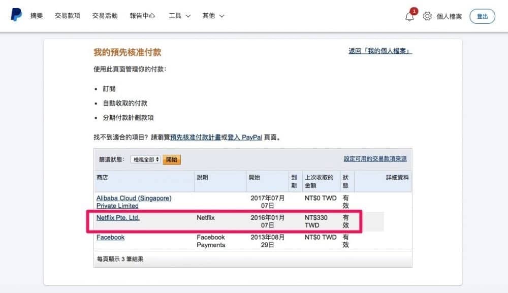取消《PayPal》第三方支付自動付款設定教學 避免被Netflix等服務溢收訂閱費 6 1533368531 794045e77a4a2bd517c47ab678e1e3c1
