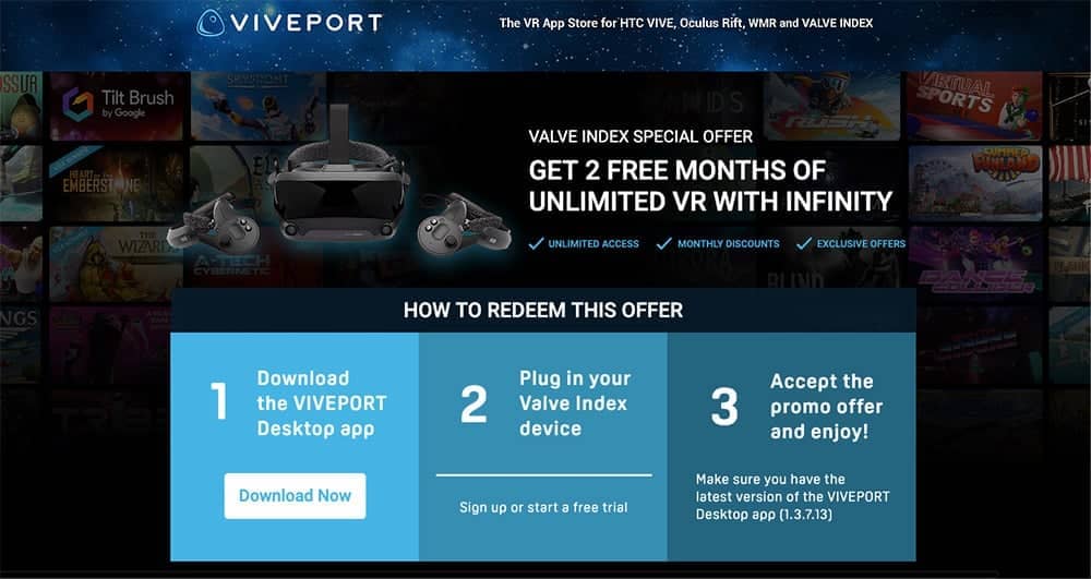 HTC VIVEPORT Infinity即日起支援Valve Index頭顯設備 2 1567237177 b3c2b822f55f6951ecc5ab2f99e52639