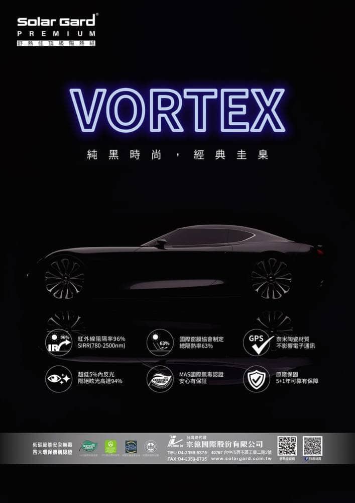 業界最細緻!美國Solar Gard在台推出頂級VORTEX奈米陶瓷隔熱紙 7 1593659632 fee0b2056d147ac95dac8e21ce0d8963