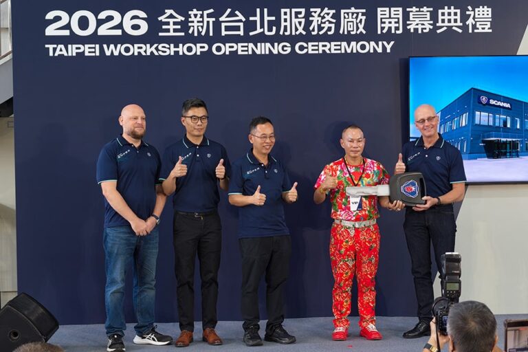 國內規模最大據點！Scania全新台北服務廠啟用、「吊車大王」胡漢龑親臨交車同賀