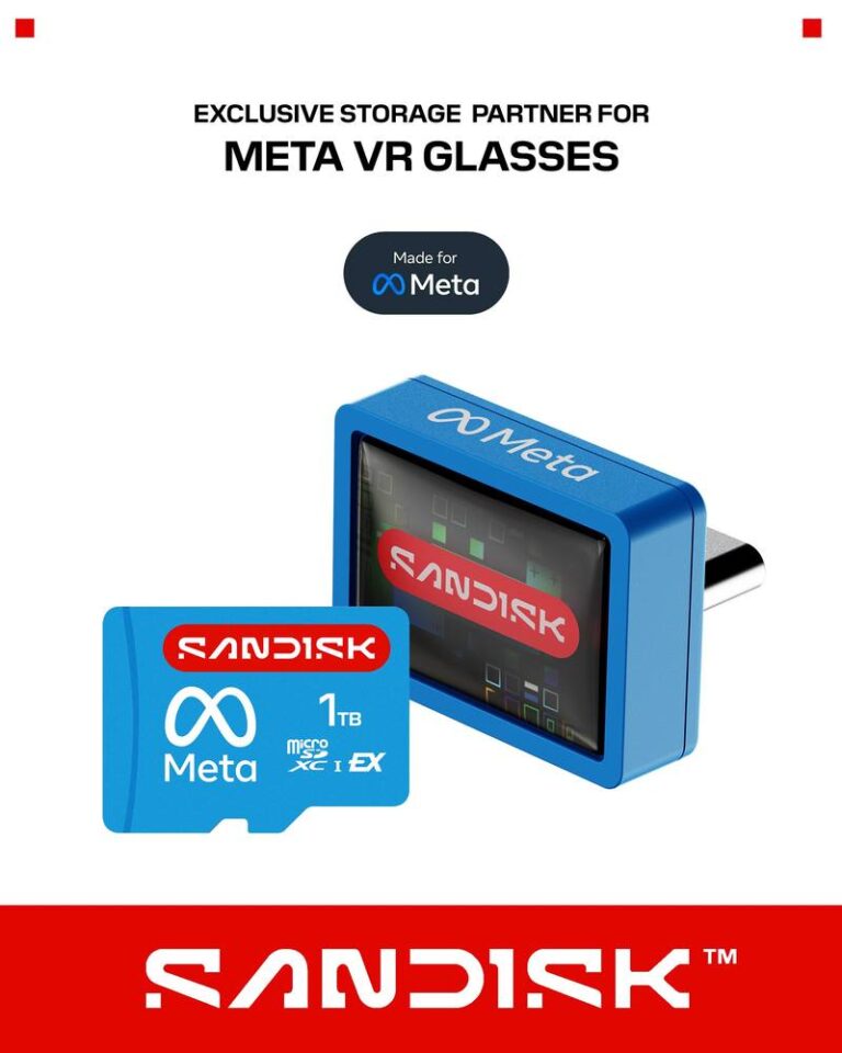 Sandisk獲選為Meta VR Glasses獨家儲存合作夥伴 推出專屬高速記憶卡與隨身碟