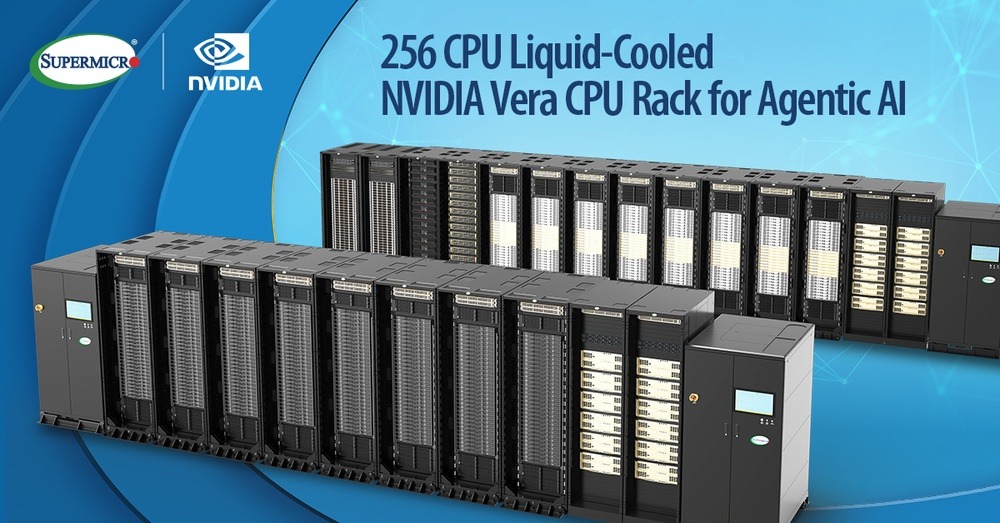 Supermicro推出NVIDIA Vera CPU機櫃 支援大規模代理式AI應用